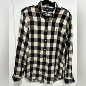 Polo flannel classic fit button down size medium